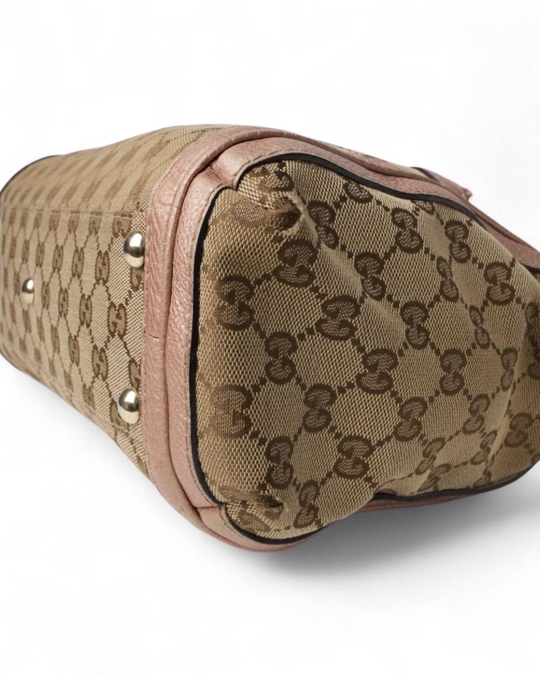 Gucci Shopper Bella Bamboo Medium GG Rosa in vendita 6