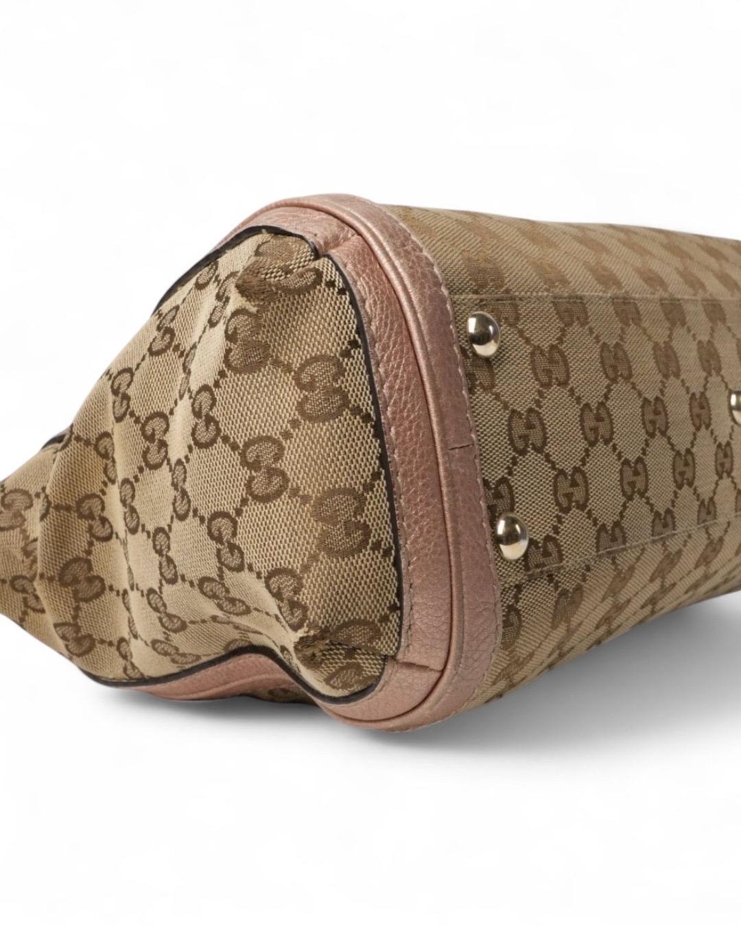 Gucci Shopper Bella Bamboo Medium GG Rosa in vendita 7