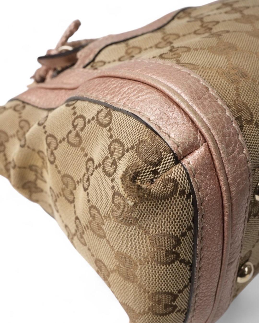 Gucci Shopper Bella Bamboo Medium GG Rosa in vendita 8