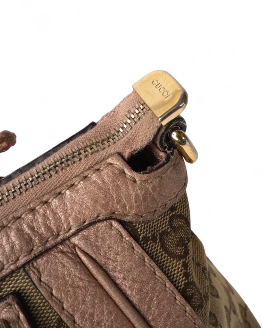 Gucci Shopper Bella Bamboo Medium GG Rosa in vendita 12