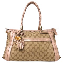 Gucci Shopper Bella Bamboo Medium GG Rosa