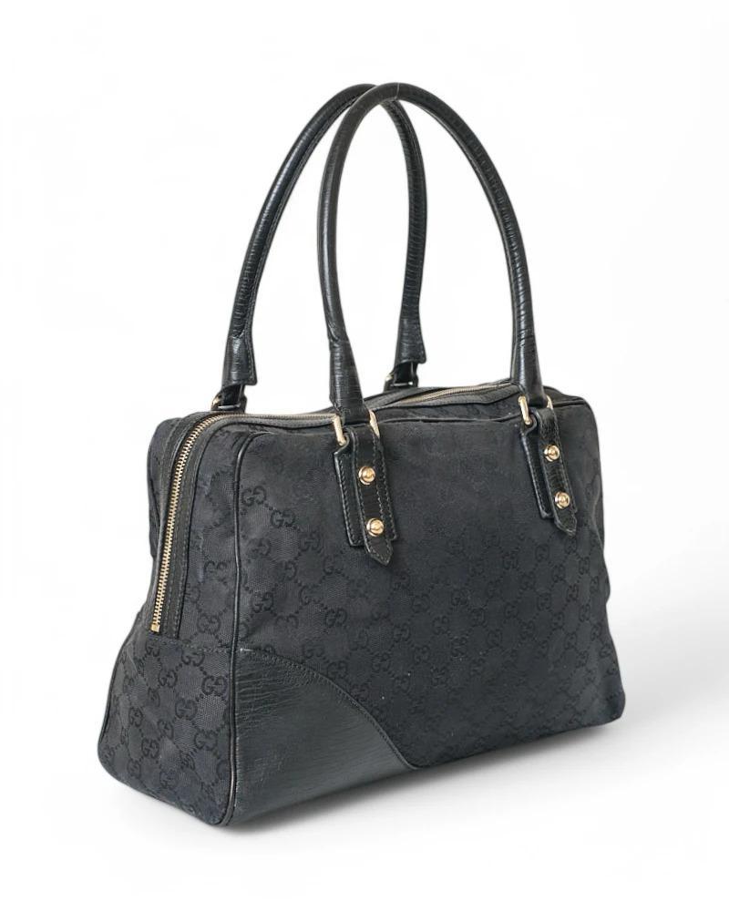 Gucci Medium Horsebit Web Shopper Black 1