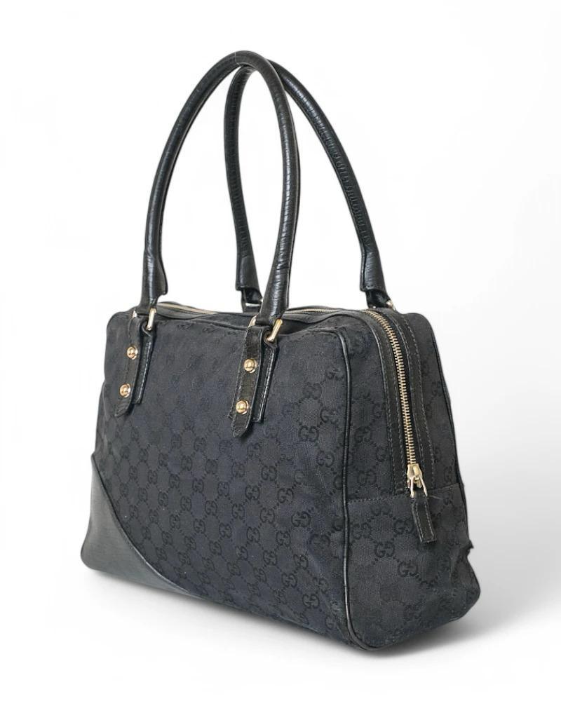 Gucci Medium Horsebit Web Shopper Black 2