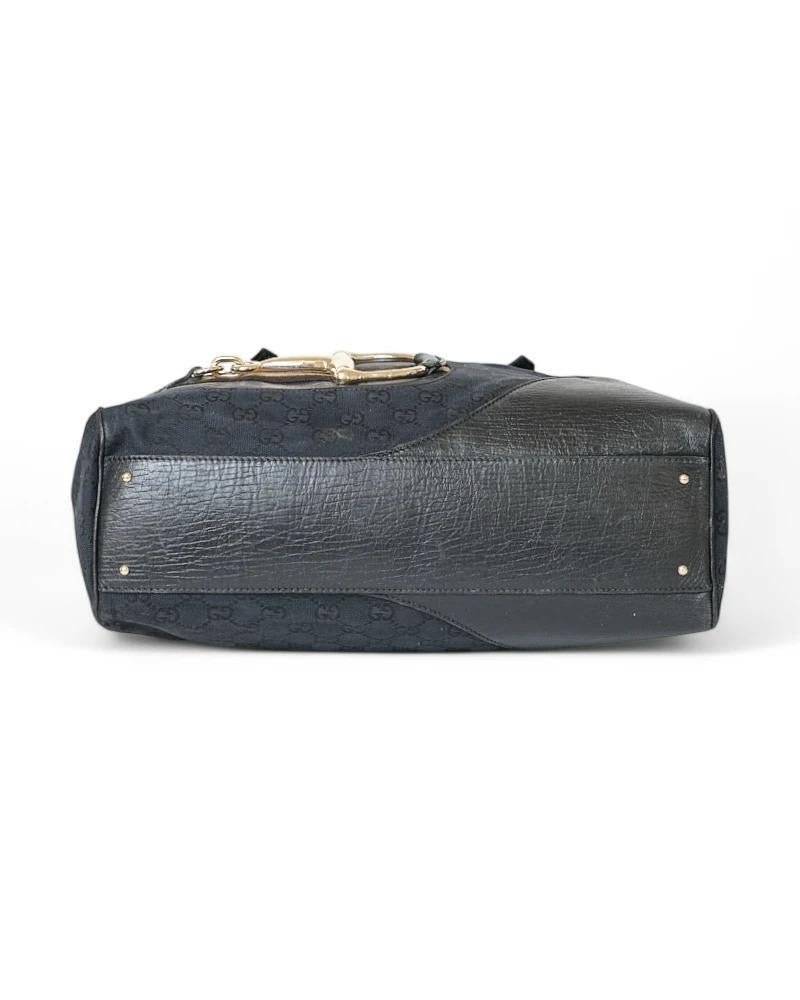 Gucci Medium Horsebit Web Shopper Black 3