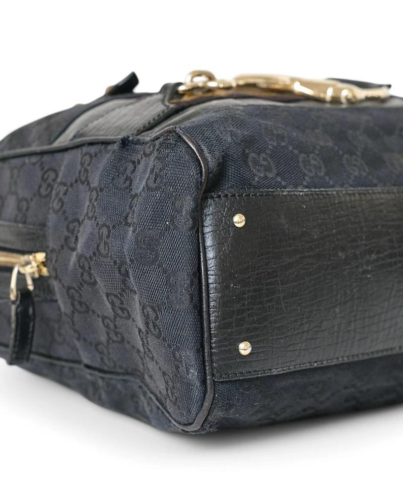 Gucci Medium Horsebit Web Shopper Black 4