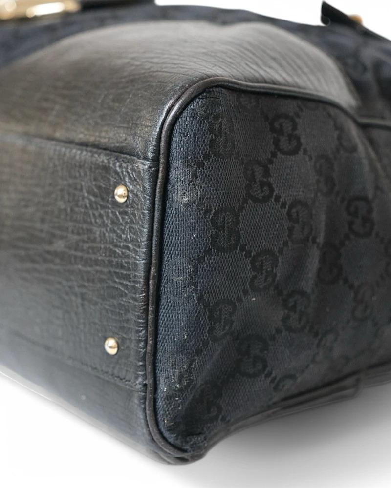 Gucci Medium Horsebit Web Shopper Black 5