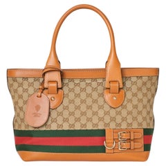 Gucci Shopper Medium Web GG Supreme Camel