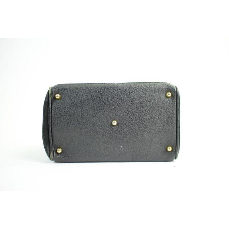 Women's Gucci Shopper Tote Bag Bamboo 37gga1216 Black Suede Leather Satchel