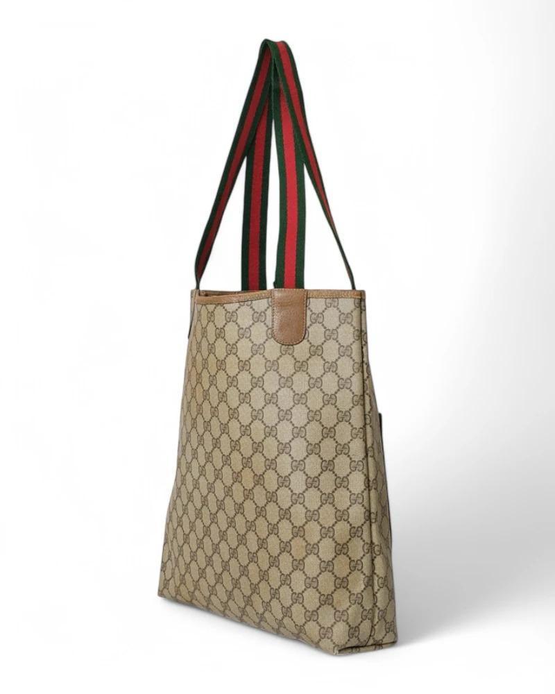 Gucci Shopper Vertical GG Supreme Brown For Sale 2