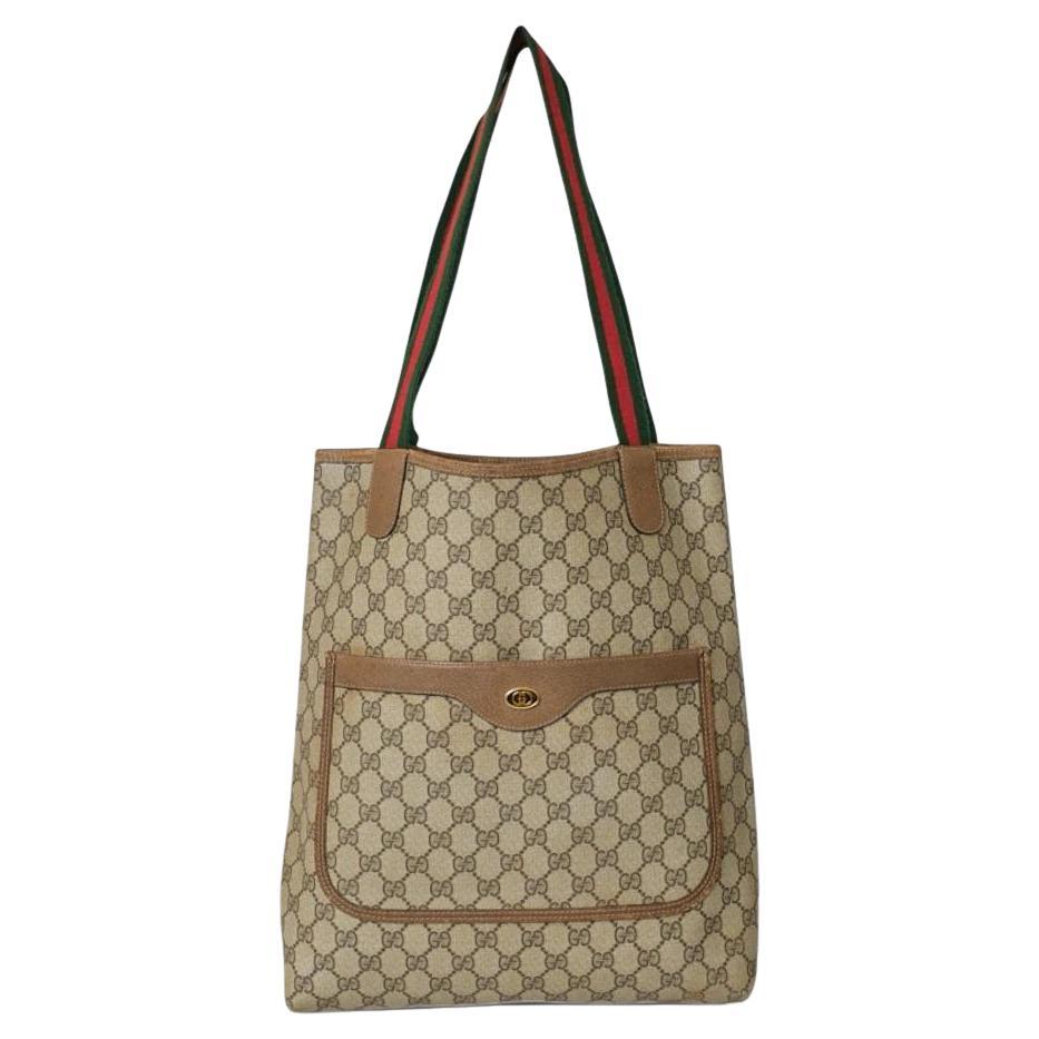 Gucci Shopper Vertical GG Supreme Brown For Sale