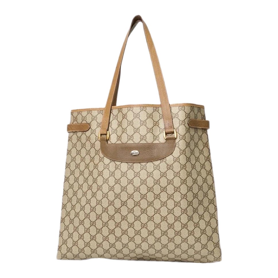 Gucci Shopper Vertikal Vintage By GG Supreme Marrone