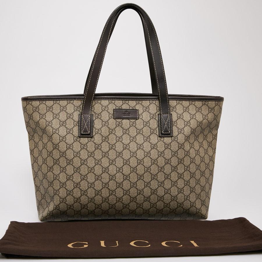 GUCCI Shopping Bag in Brown Monogram Canvas In Good Condition In Paris, FR