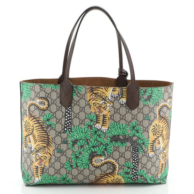 Gucci Shopping Tote Bengal Print GG Coated Canvas Medium