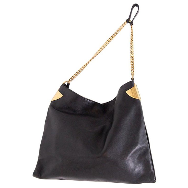 Gucci Shoulder Bag Black Leather 1970 Collection For Sale at 1stDibs |  gucci 1970 shoulder bag