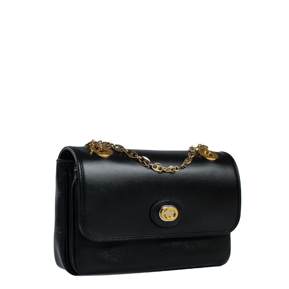 GUCCI Shoulder bag in Black Leather In Excellent Condition In Clichy, FR