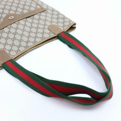 Gucci Shoulder Bag Shopping Sherry Web 870645 Beige Gg Supreme Canvas Tote