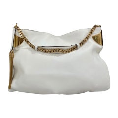 Gucci Shoulder Bag White And Gold Borsa a spalla