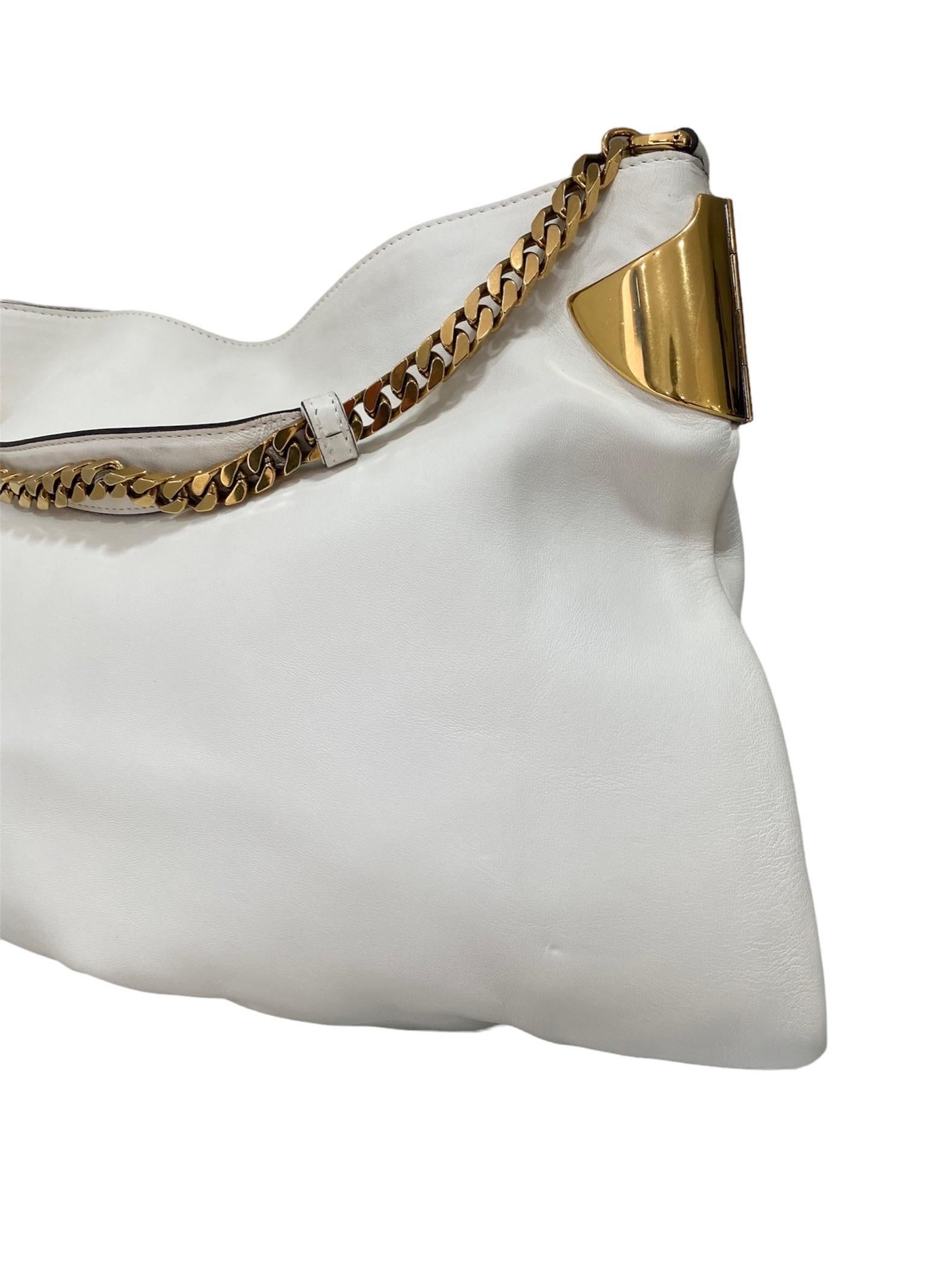 Gray Gucci Shoulder Bag White And Gold For Sale