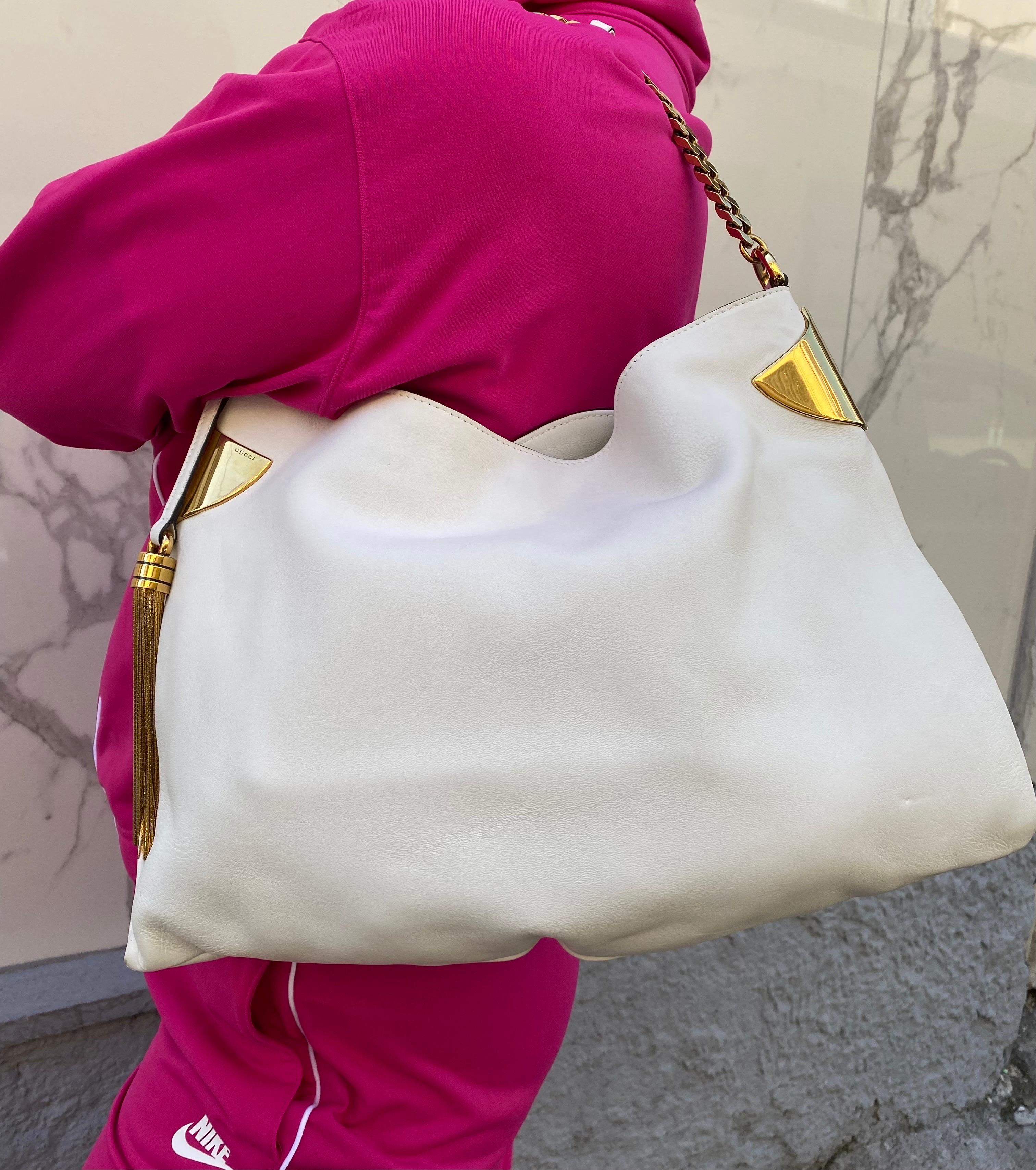 Gucci Shoulder Bag White And Gold Borsa a spalla For Sale 3