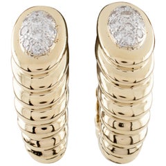 Pendientes de diamantes Gucci "Camarón" Vintage de oro amarillo de 18 quilates