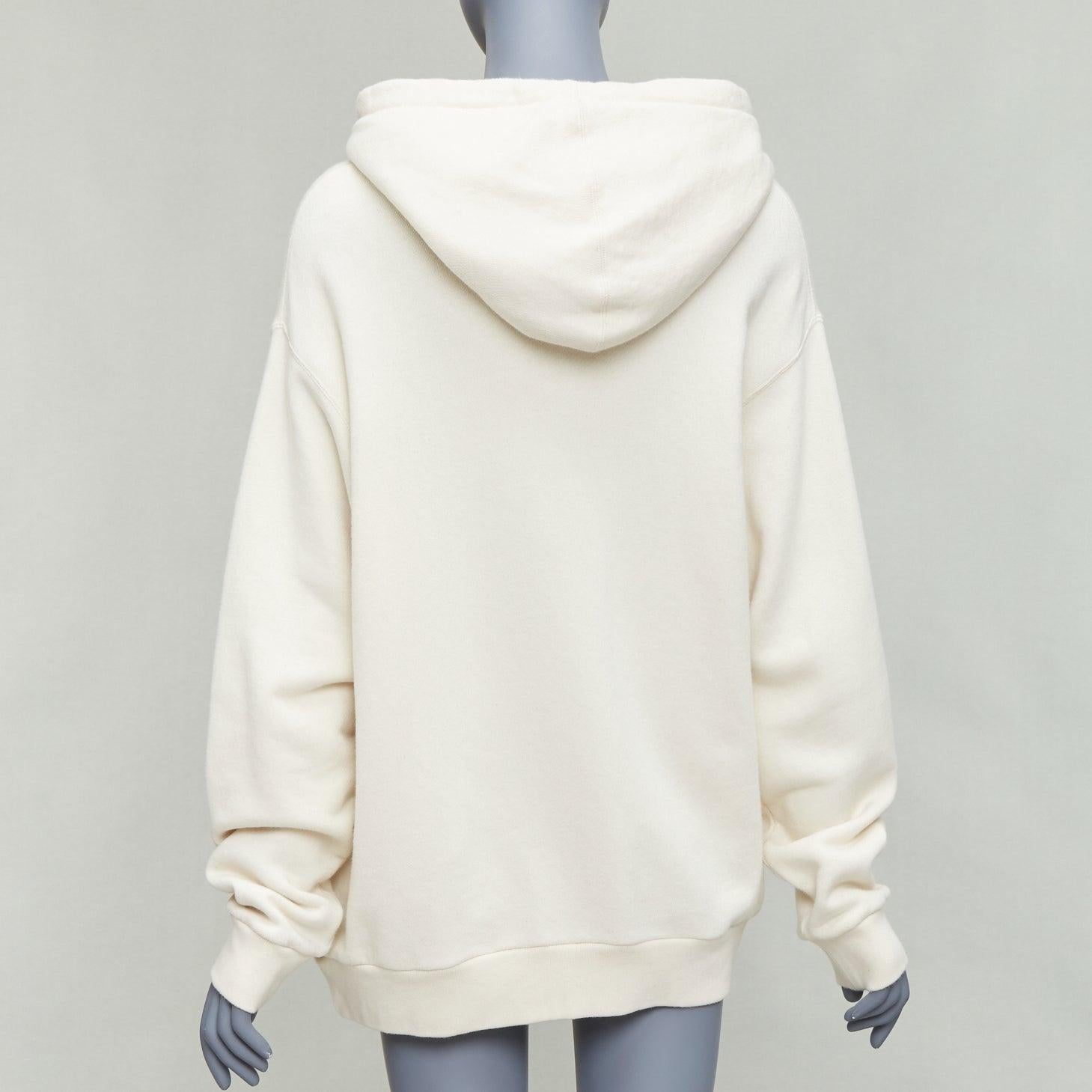Women's GUCCI Shunga Geisha Lover cream embroidery pearl embellished hoodie M For Sale