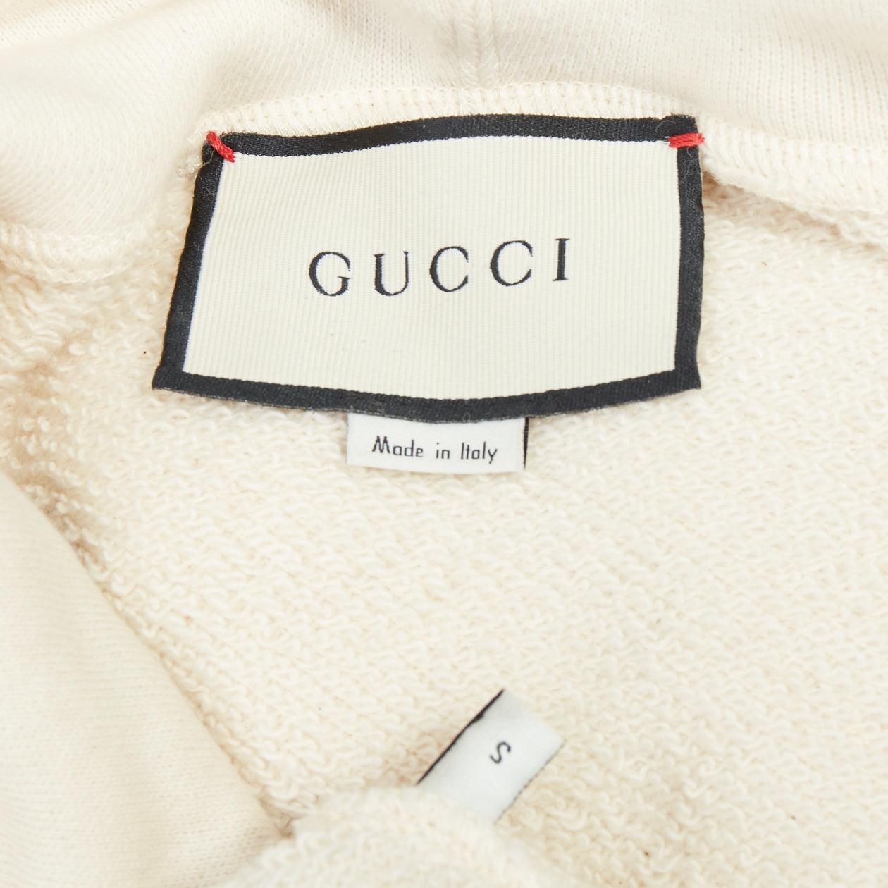 GUCCI Shunga Geisha Lover cream embroidery pearl embellished hoodie M For Sale 3