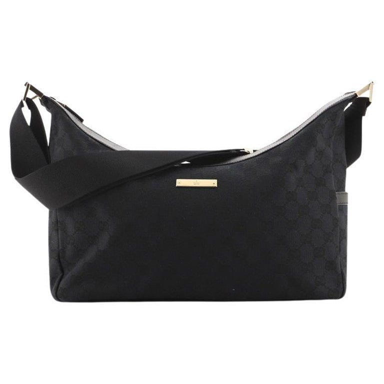 Gucci Side Pocket Saddle Zip Messenger Bag GG Canvas Medium at 1stDibs