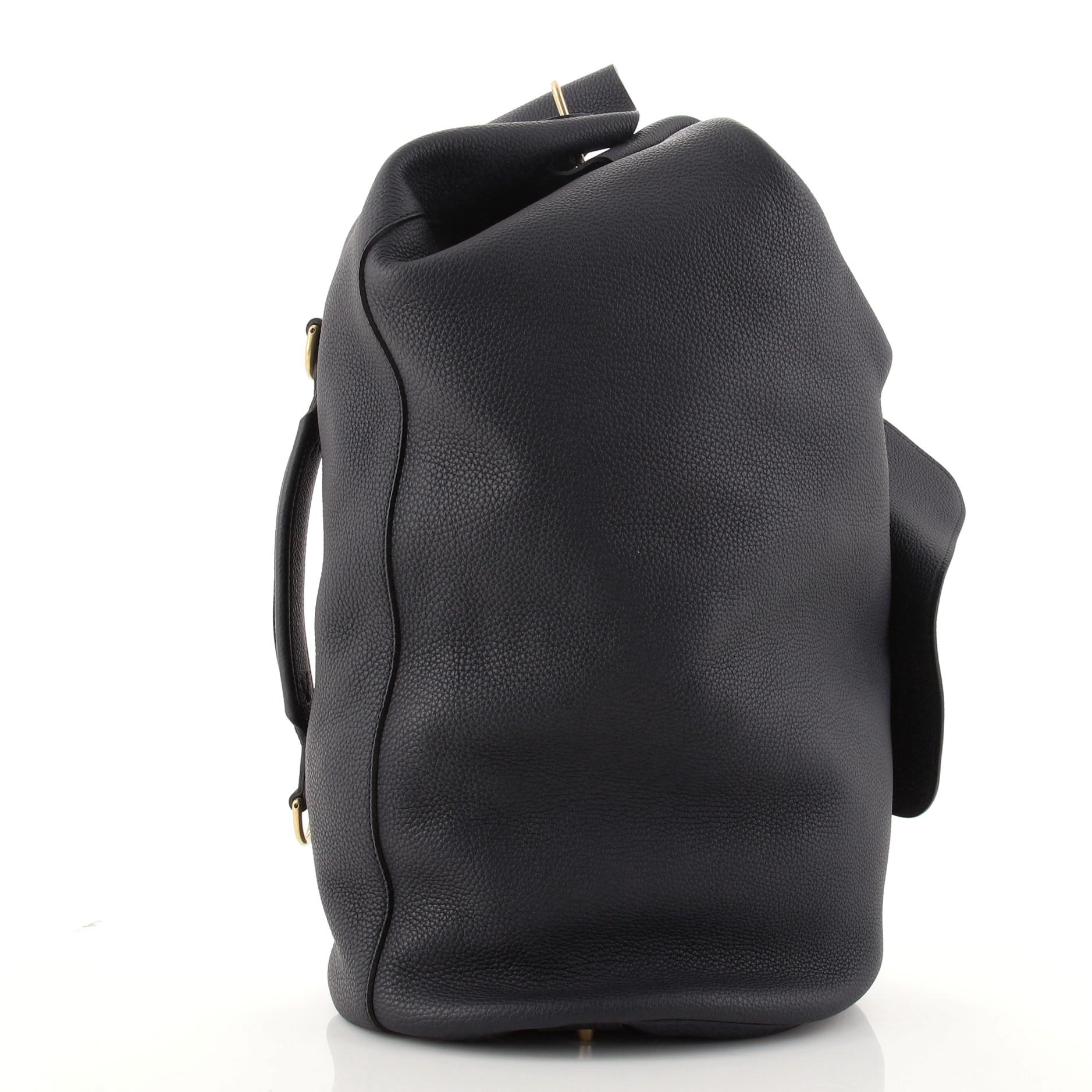 Black Gucci Side Zip Sling Bag Leather