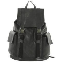 Gucci Signature Buckle Backpack Guccissima Leather