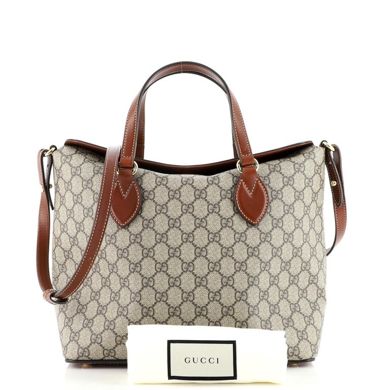 Gucci Signature Fold Over Tote GG Coated Canvas Medium For Sale at 1stDibs