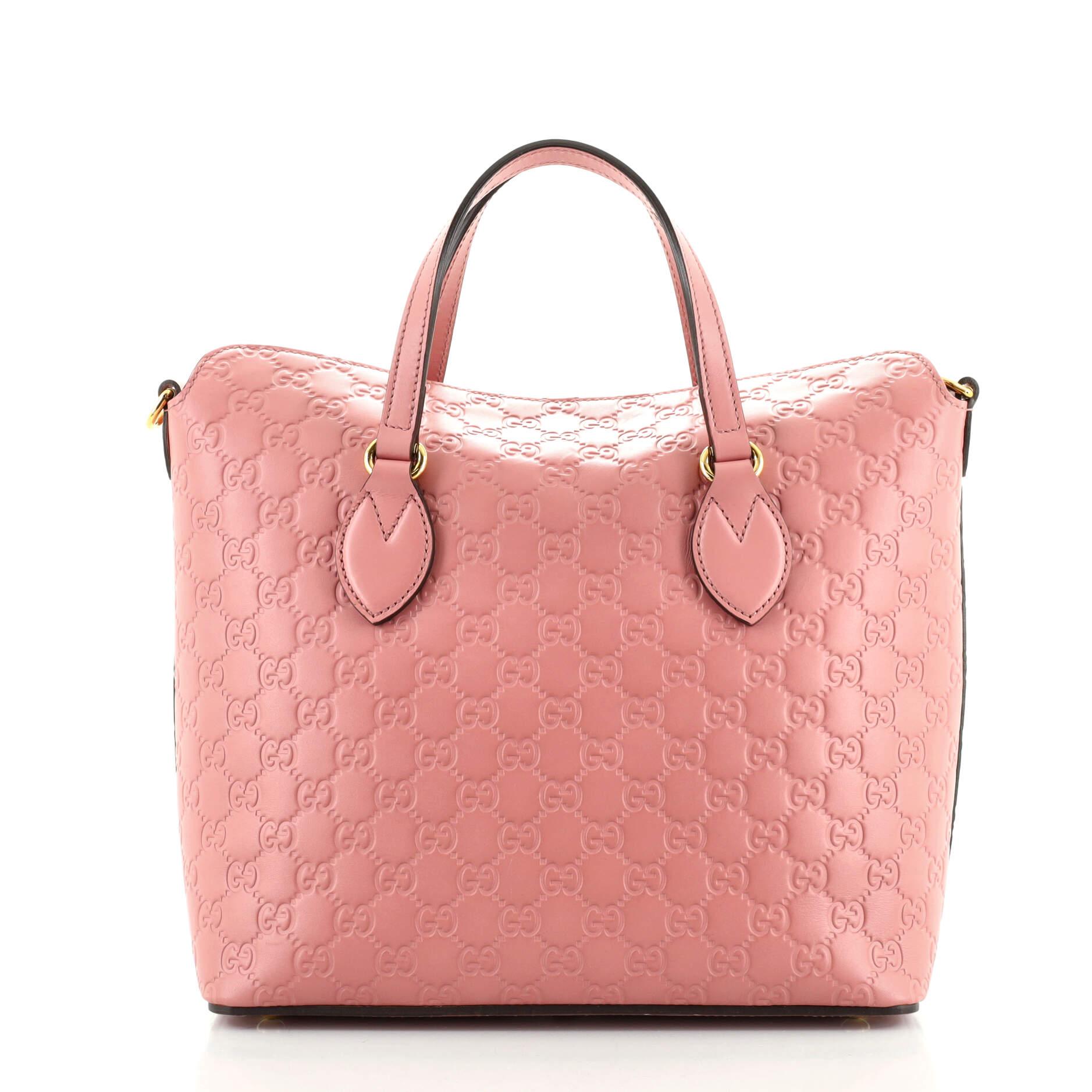 Gucci Signature Fold Over Tote Guccissima Leder Medium (Pink)