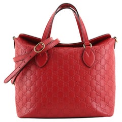 Gucci Signature Fold Over Tote Guccissima Leder Medium