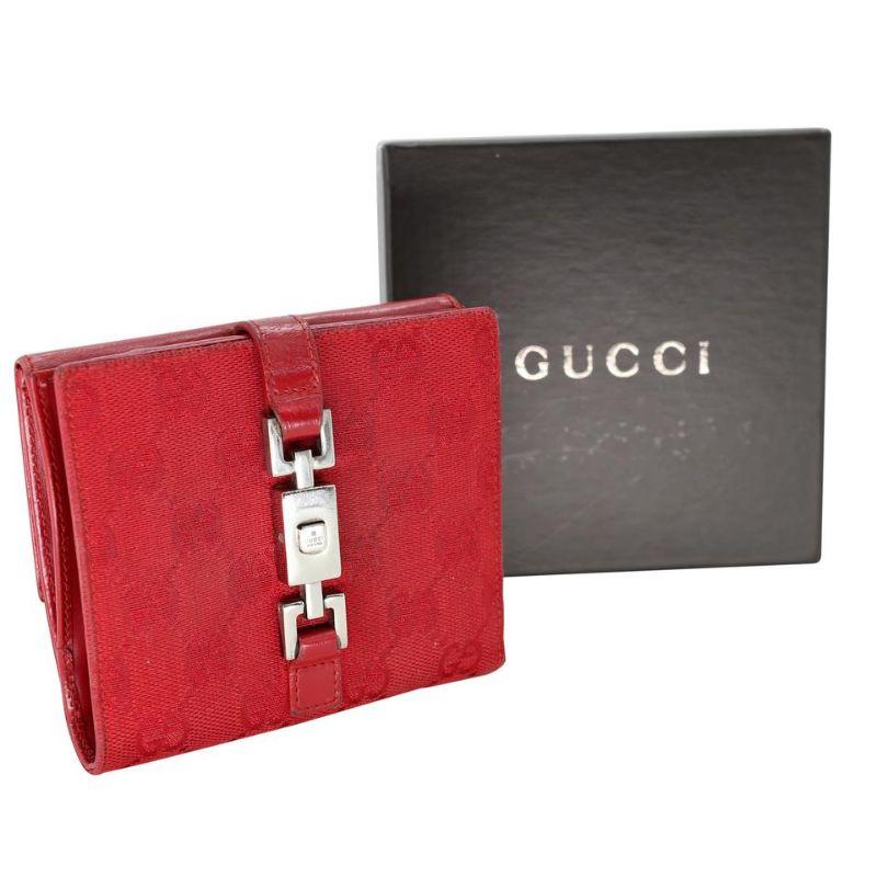 Gucci - Portefeuille en cuir avec monogramme GG en toile, signature GG-1201P-0001 Bon état - En vente à Downey, CA