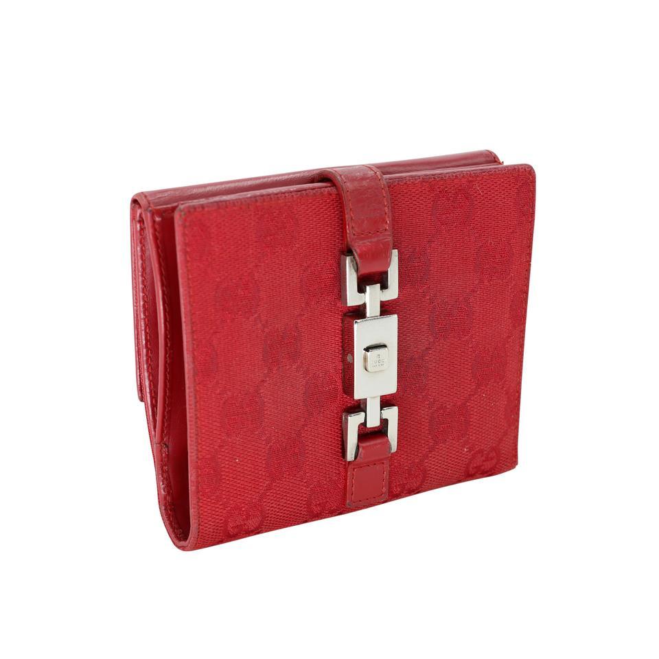Gucci Signatur GG Segeltuch Monogramm Leder Brieftasche GG-1201P-0001 Damen im Angebot