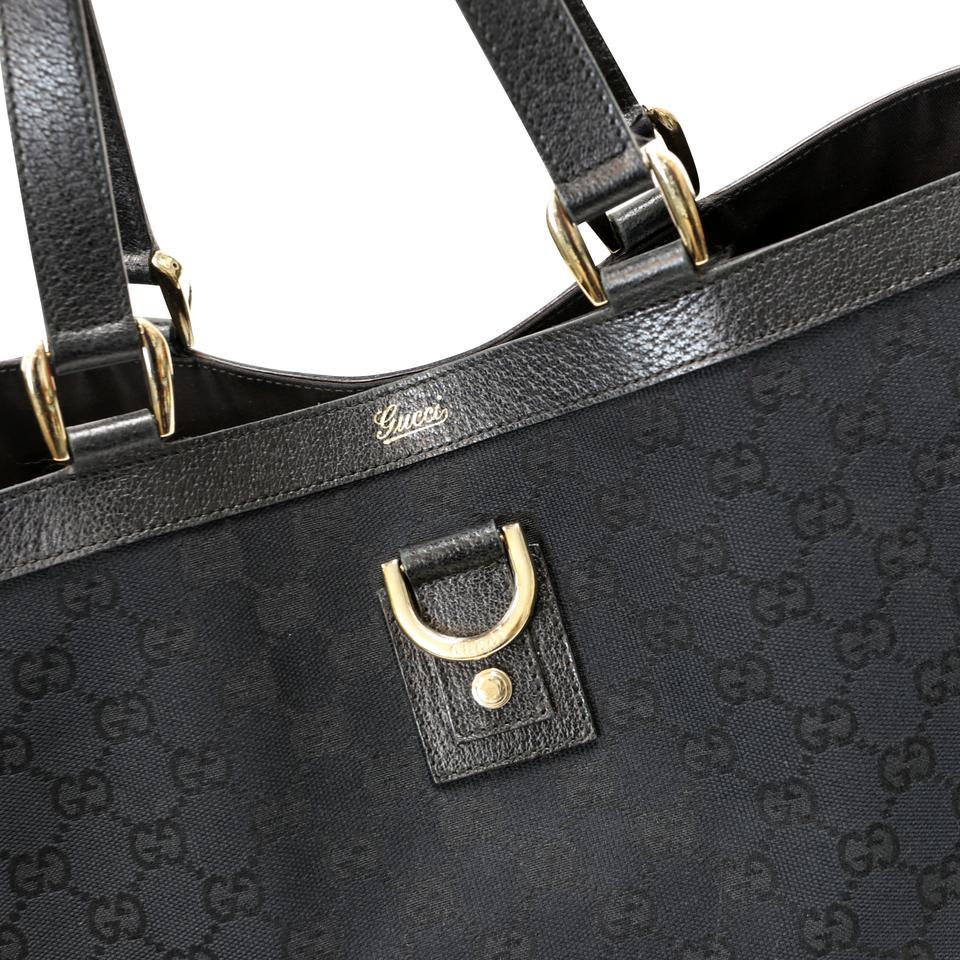 Gucci Signature GG Monogram D Ring Black Canvas Tote GG-B0512P-0002 1