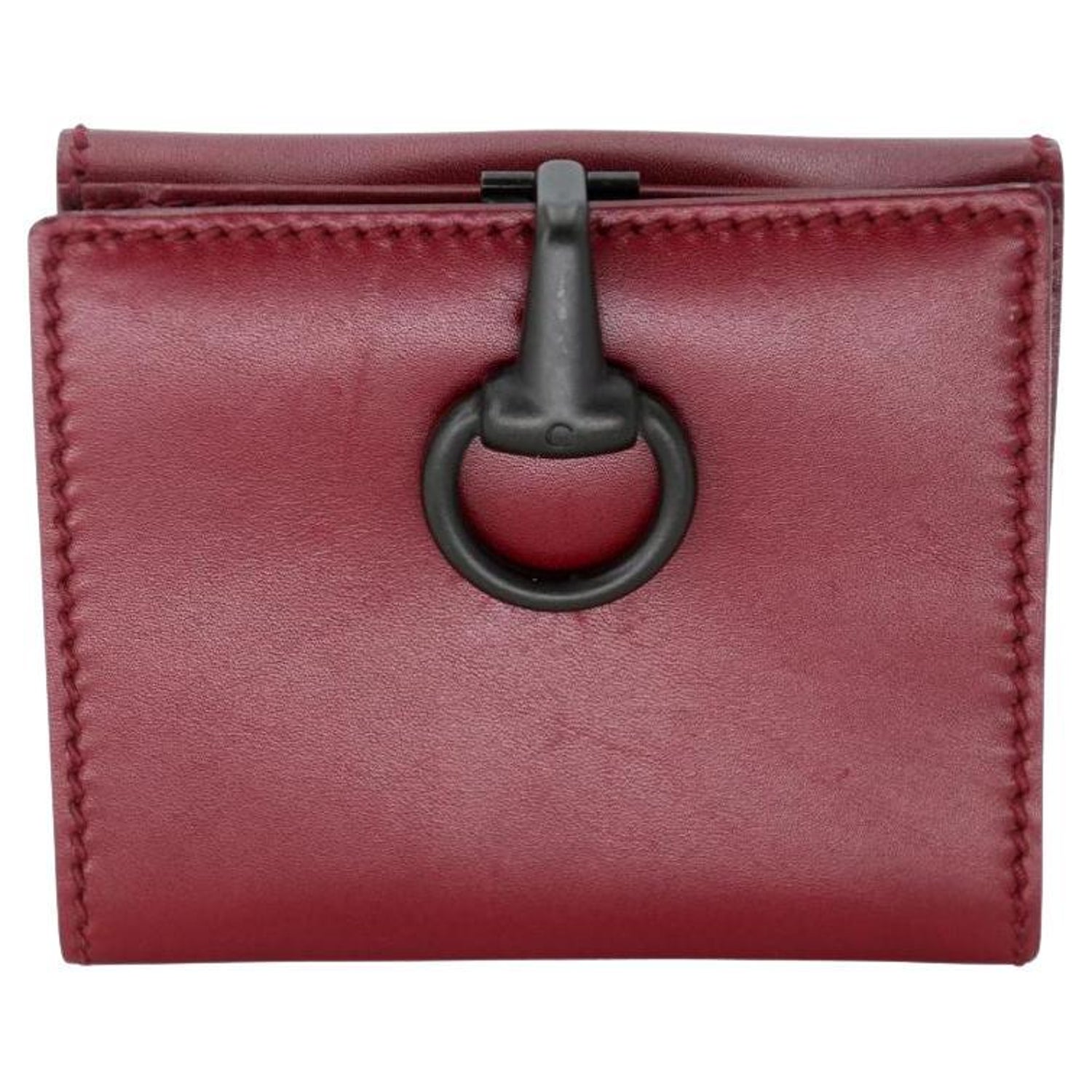 Hermès Brown Epsom Leather Bearn H Logo Gusset Wallet For