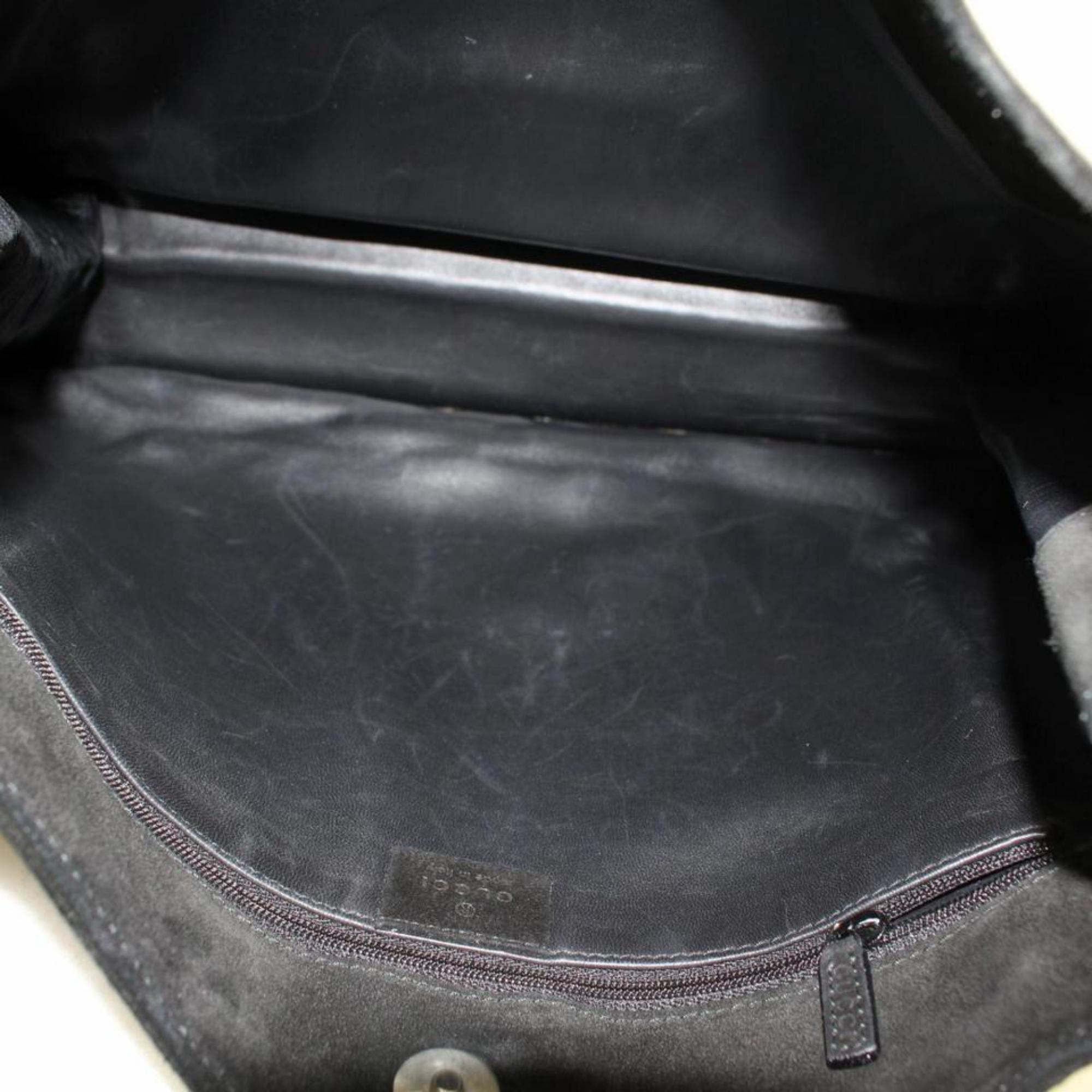 Gucci Signature Hobo 868294 Black Suede Leather Shoulder Bag For Sale ...