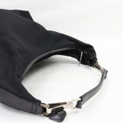Gucci Signature Hobo 870118 Black Nylon Shoulder Bag