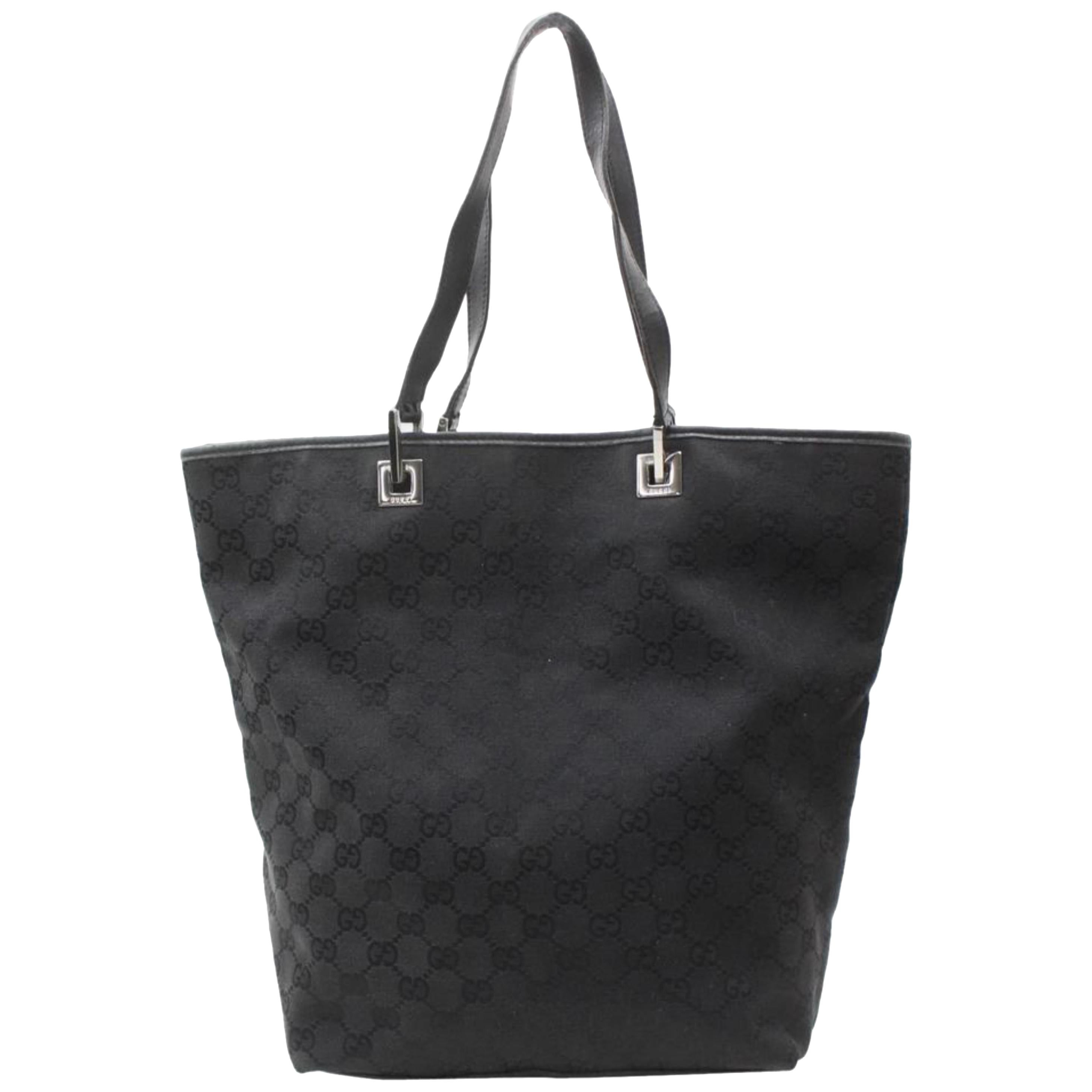 Gucci Signature Monogram Gg Shopper 869019 Bllack Canvas Tote For Sale