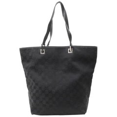 Gucci Signature Monogram Gg Shopper 869019 Bllack Canvas Tote