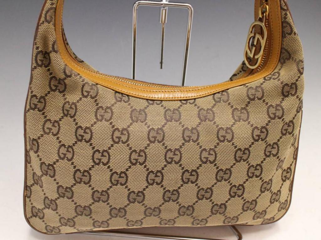 Gucci Signature Monogram Gg Zip Hobo 229280 Brown Canvas Shoulder Bag For Sale 7