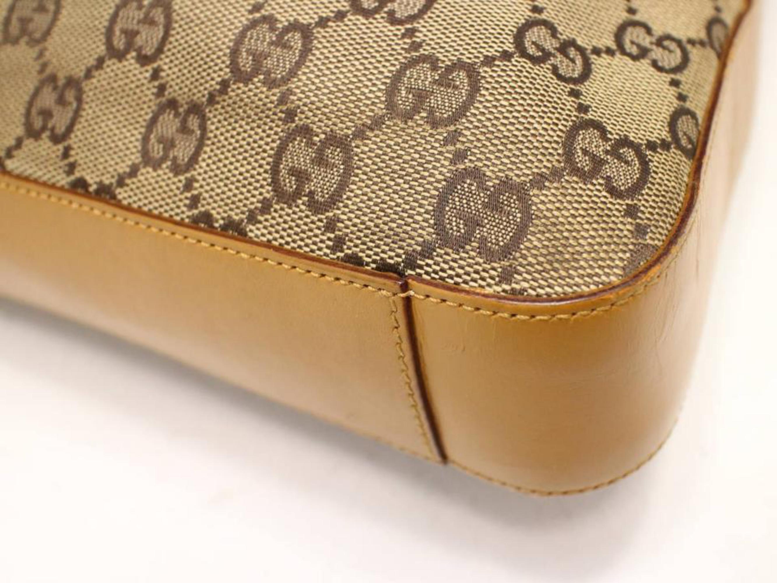 Gucci Signature Monogram Gg Zip Hobo 229280 Brown Canvas Shoulder Bag For Sale 8