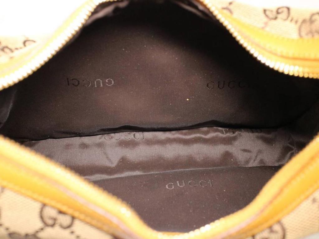 Women's Gucci Signature Monogram Gg Zip Hobo 229280 Brown Canvas Shoulder Bag For Sale