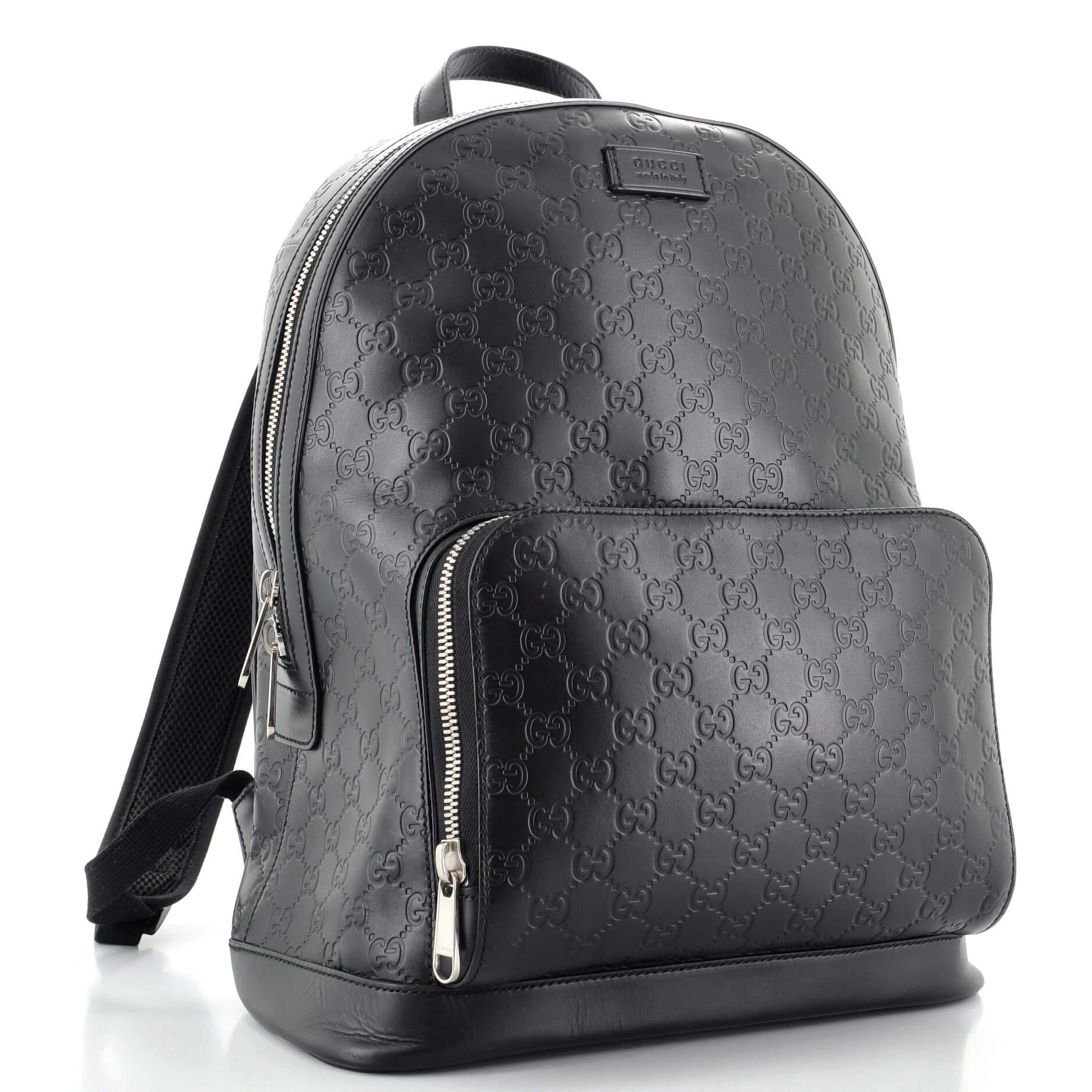 Gucci Signature Pocket Backpack Guccissima Leather Large In Good Condition In NY, NY