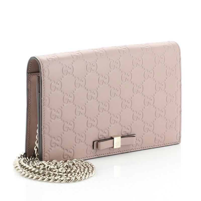 Gucci Signature Brieftasche auf Kette Guccissima Leder (Beige)
