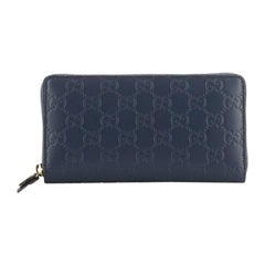 Gucci Signature Zip Around Wallet Guccissima Leather 