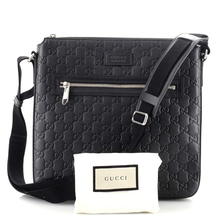 Gucci Signature Zip Messenger Bag Guccissima Leather Medium at 1stDibs