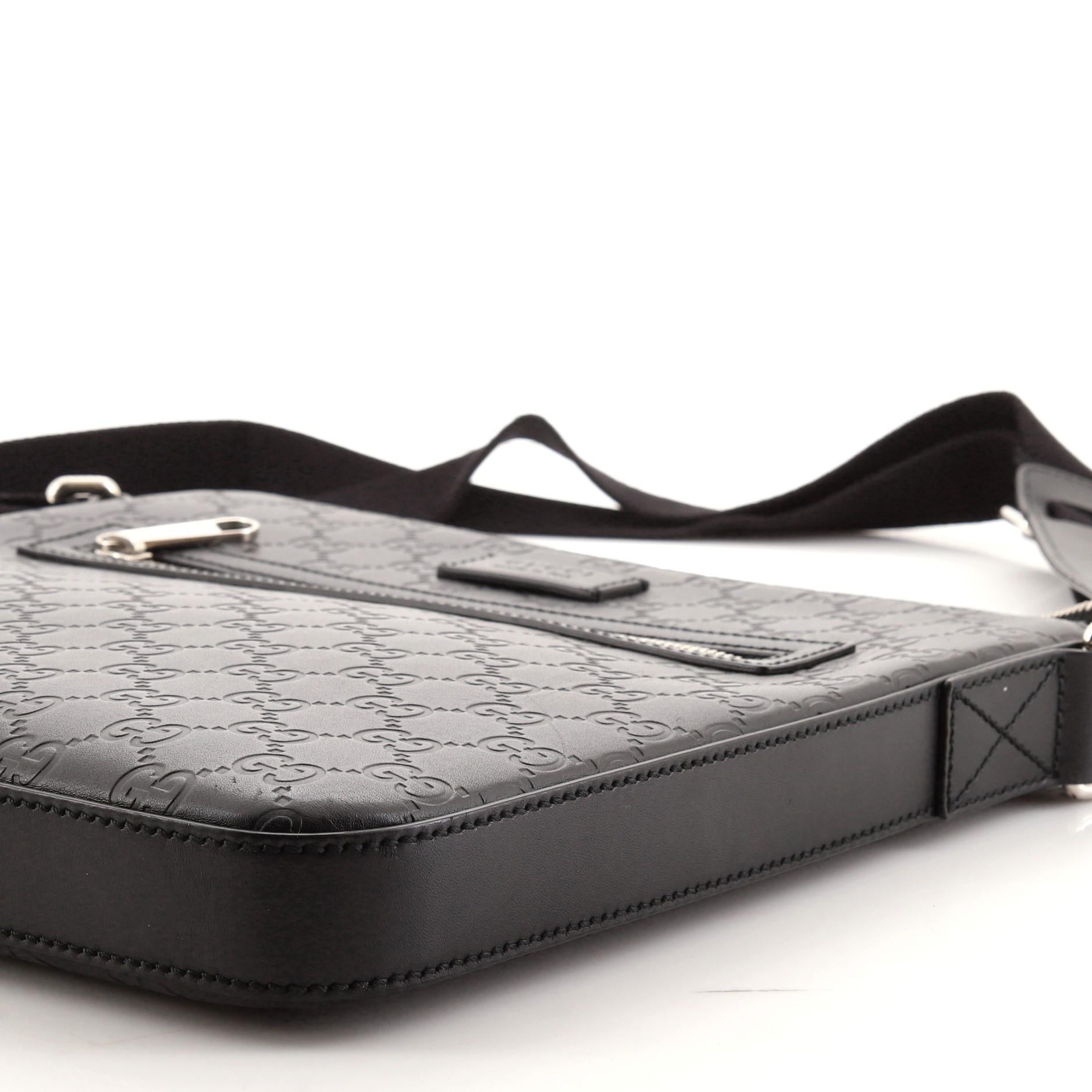 Gucci Signature Messenger Bag Guccissima aus Leder Medium mit Reißverschluss 2