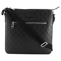 Gucci Signature Zip Messenger Bag Guccissima Leather Medium