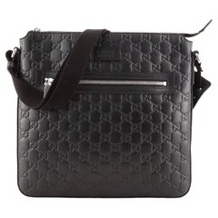 Gucci Signature Messenger Bag Guccissima aus Leder Medium mit Reißverschluss